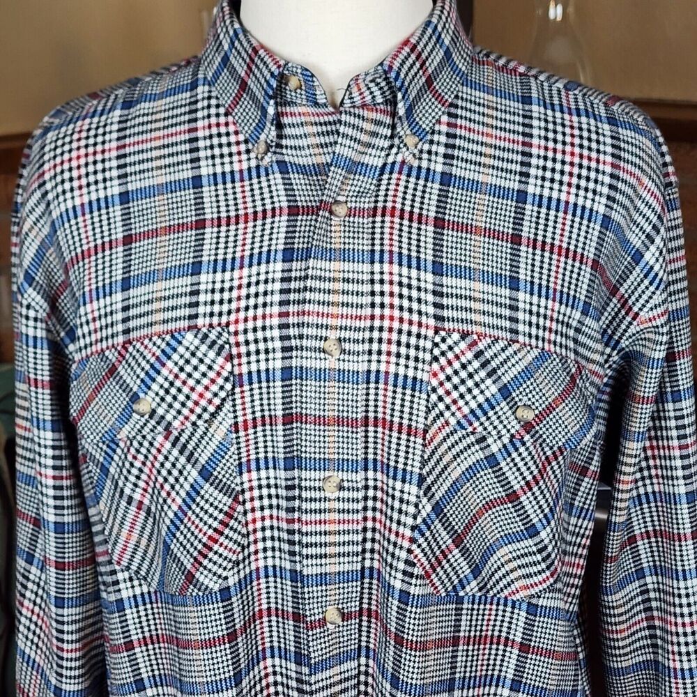 Outdoor Exchange Long Sleeve Plaid Flannel Heavyweight Shirt Size XL